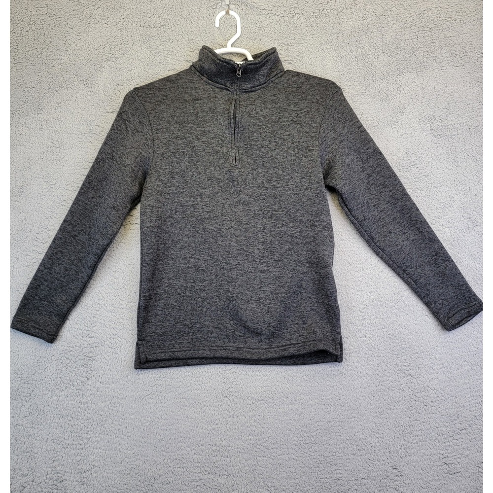 Beverly Hills Polo‎ Club Sweater Men's Small Gray Knit Fleece Lined Quarter Zip